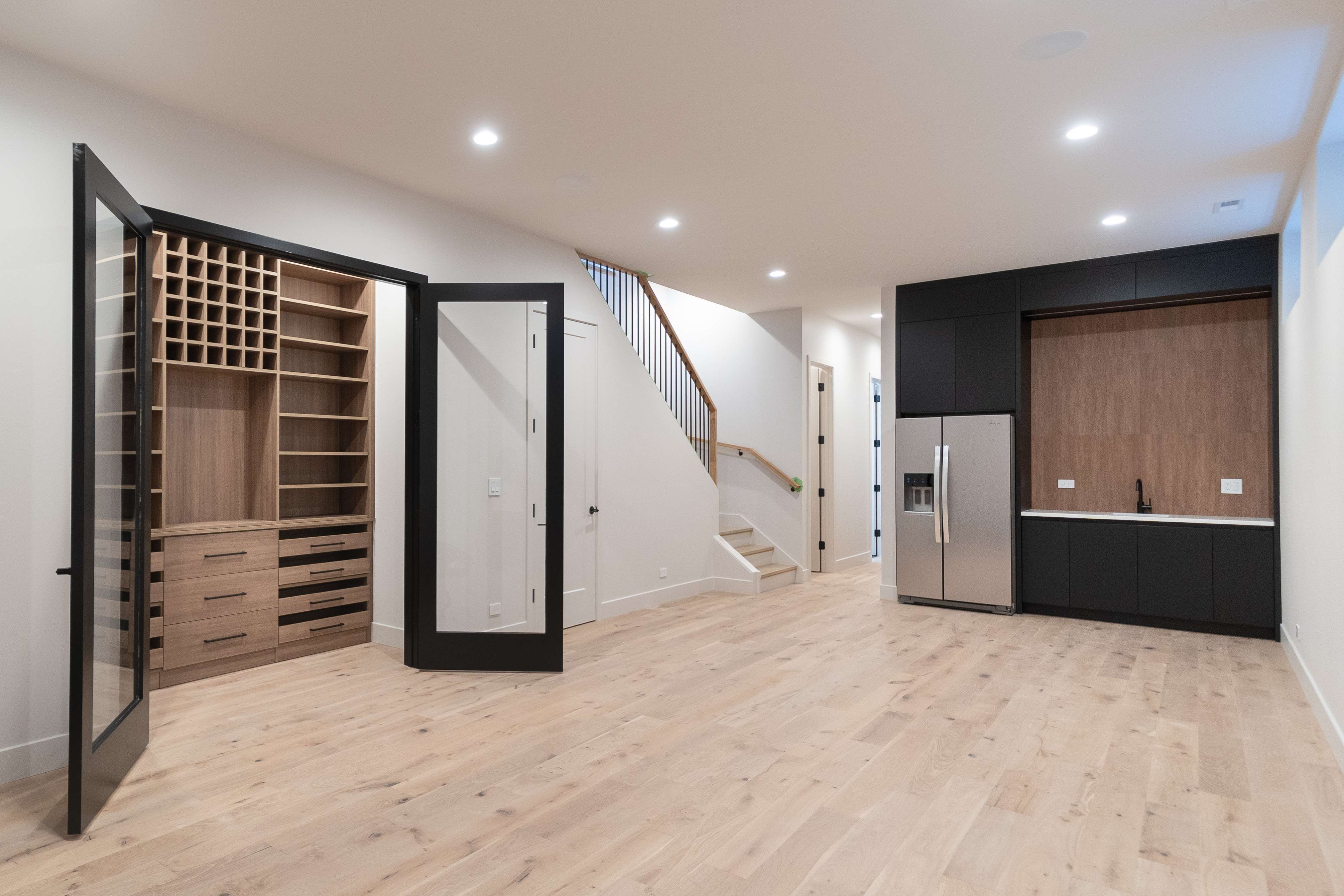 Wine room and lower-level lounge